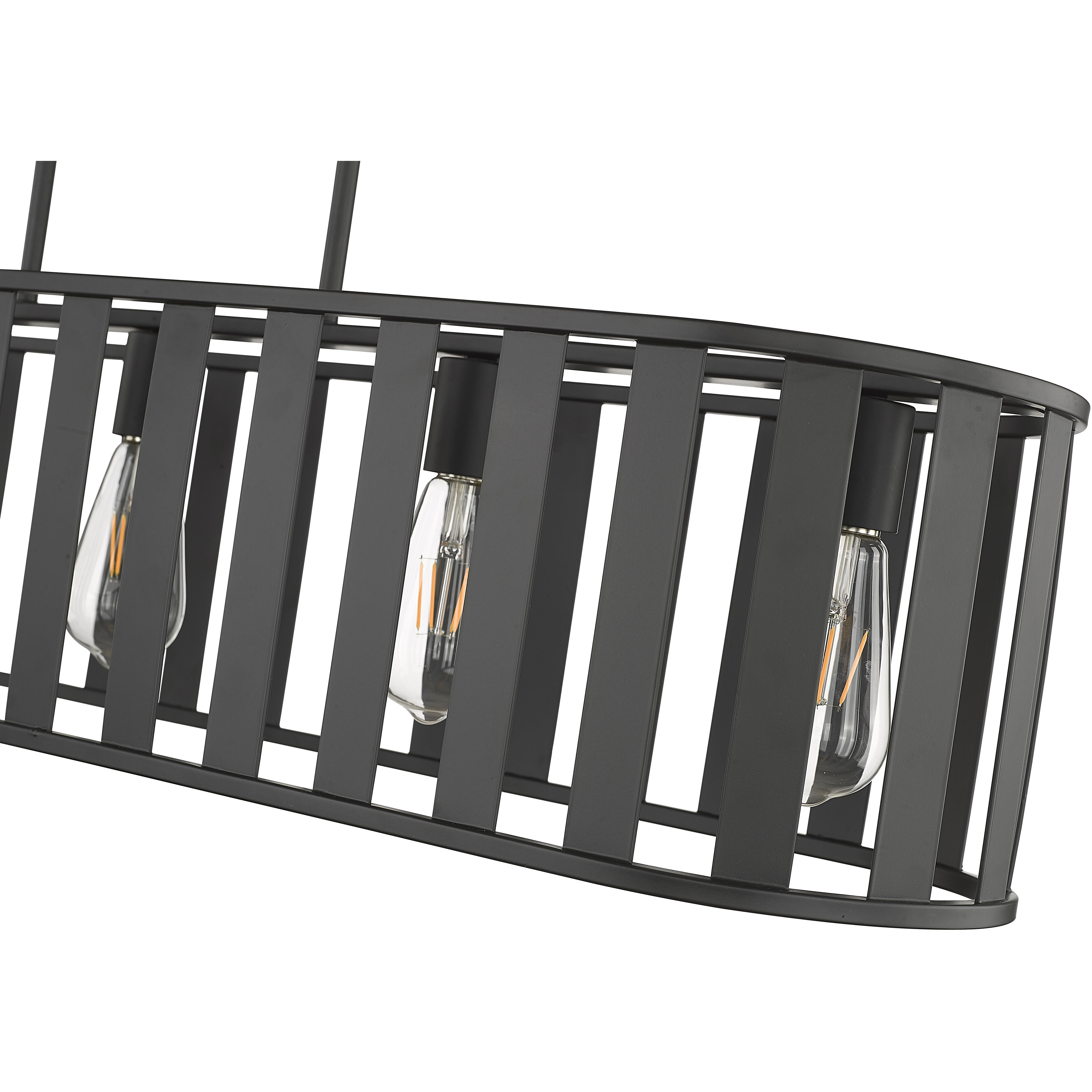Stella 5 Light 38.75 inch Matte Black Linear Chandelier Ceiling Light